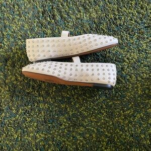 NWOB Madewell Remy Leather Cream Studded Mary Jane Ballet Flats